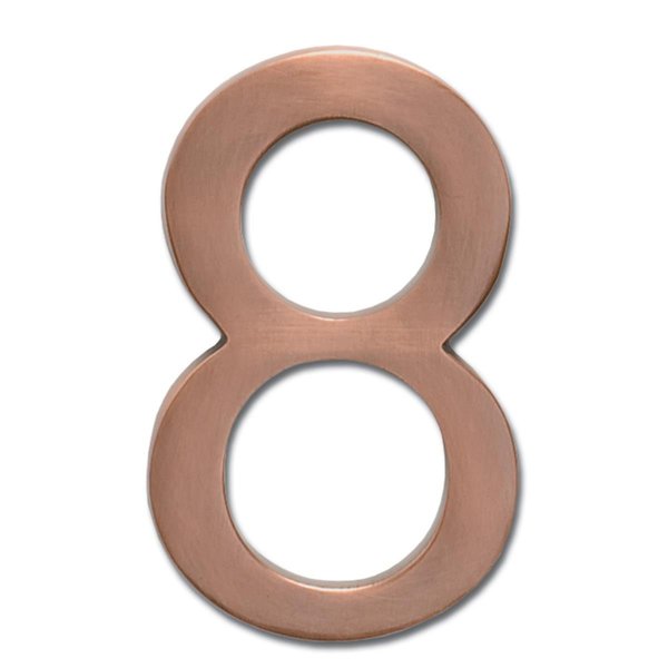 Perfectpatio 3582AC Number 8 Solid Cast Brass 4 inch Floating House Number Antique Copper &quot;8&quot; PE37601